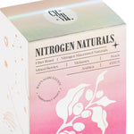 Nitrogen Naturals packaging featuring filter roast, nitrogen macerated cherries, and flavor notes.