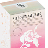 Nitrogen Naturals packaging featuring filter roast, nitrogen macerated cherries, and flavor notes.