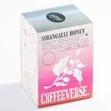 Sirangalli Honey coffee packaging featuring sun-dried filter roast with fruity notes and smooth finish.